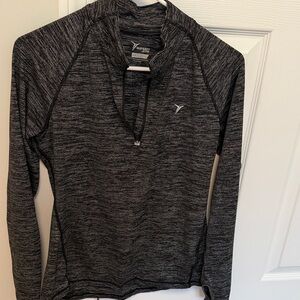 Old Navy Black and Gray Space-Dye Quarter-Zip Pullover- SIZE SMALL!
